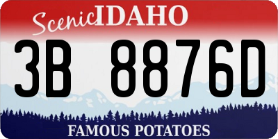 ID license plate 3B8876D