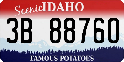 ID license plate 3B8876O