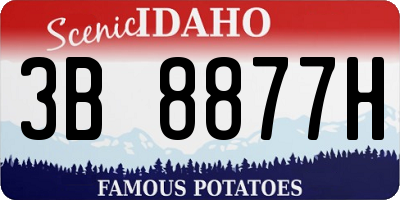ID license plate 3B8877H