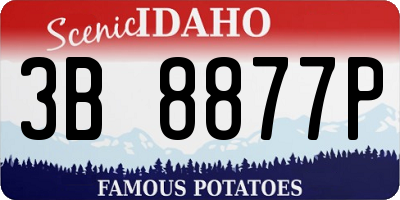 ID license plate 3B8877P
