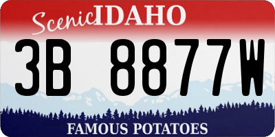 ID license plate 3B8877W