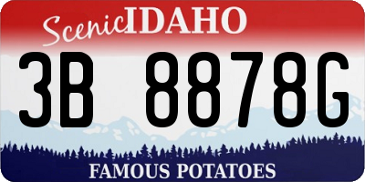 ID license plate 3B8878G