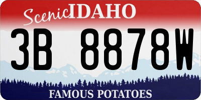 ID license plate 3B8878W