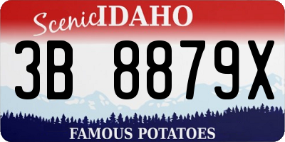 ID license plate 3B8879X