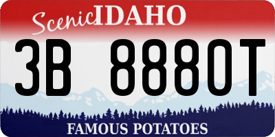 ID license plate 3B8880T