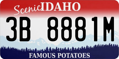 ID license plate 3B8881M