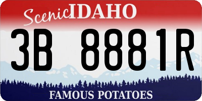 ID license plate 3B8881R