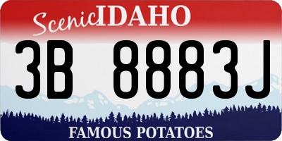 ID license plate 3B8883J