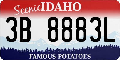 ID license plate 3B8883L