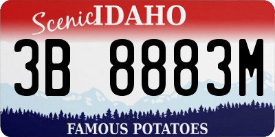 ID license plate 3B8883M