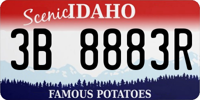 ID license plate 3B8883R