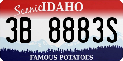 ID license plate 3B8883S