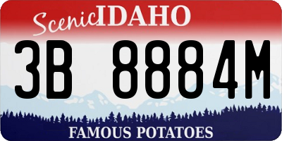 ID license plate 3B8884M