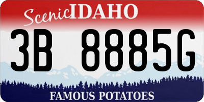 ID license plate 3B8885G