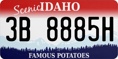 ID license plate 3B8885H