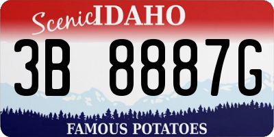 ID license plate 3B8887G