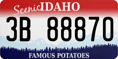 ID license plate 3B8887O