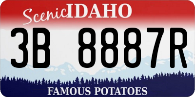 ID license plate 3B8887R