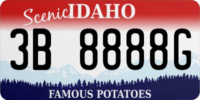 ID license plate 3B8888G