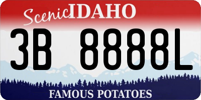 ID license plate 3B8888L