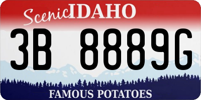 ID license plate 3B8889G