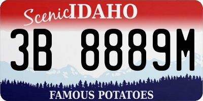 ID license plate 3B8889M