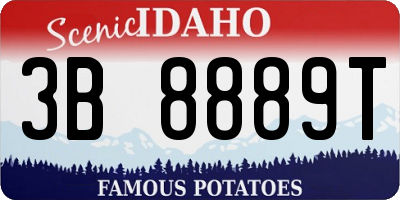 ID license plate 3B8889T