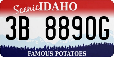 ID license plate 3B8890G