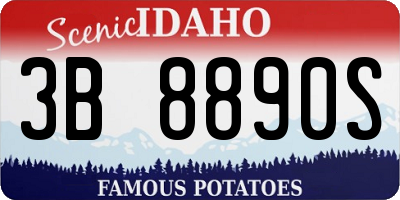 ID license plate 3B8890S