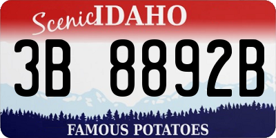 ID license plate 3B8892B