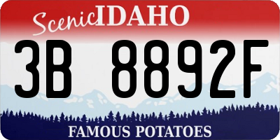 ID license plate 3B8892F