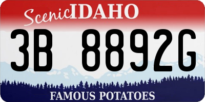 ID license plate 3B8892G