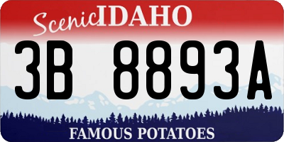 ID license plate 3B8893A