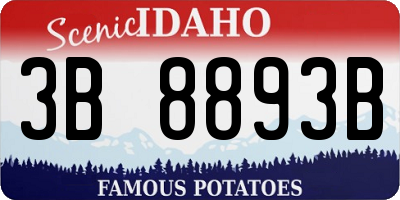 ID license plate 3B8893B