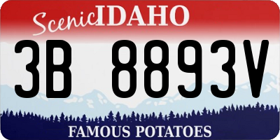 ID license plate 3B8893V