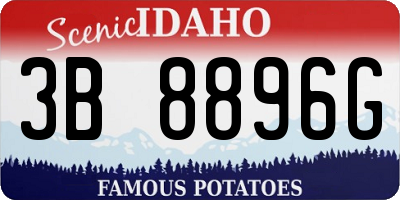 ID license plate 3B8896G