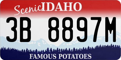 ID license plate 3B8897M