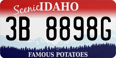 ID license plate 3B8898G