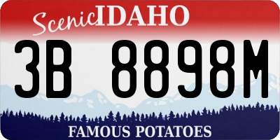 ID license plate 3B8898M