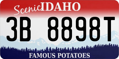 ID license plate 3B8898T