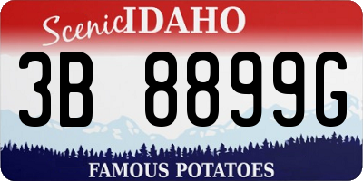 ID license plate 3B8899G