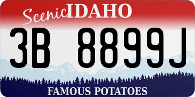 ID license plate 3B8899J