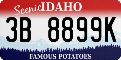 ID license plate 3B8899K