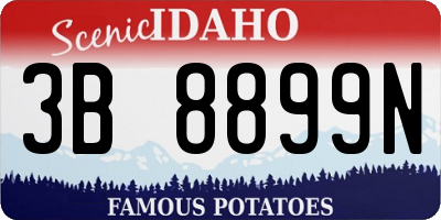 ID license plate 3B8899N