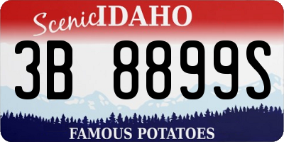 ID license plate 3B8899S