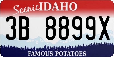 ID license plate 3B8899X