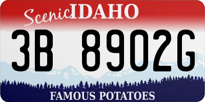 ID license plate 3B8902G