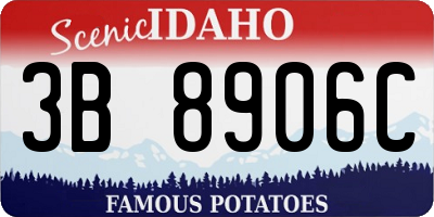 ID license plate 3B8906C