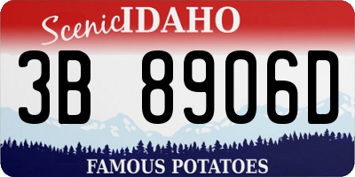 ID license plate 3B8906D