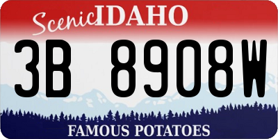 ID license plate 3B8908W